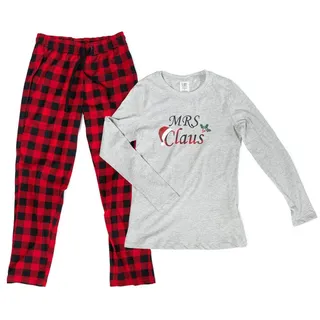 UP2FASHION MEN Pyjama Herren Flanell-Pyjama aus 100% Baumwolle, 2-teiliger Schlafanzug-Set langarm, Set besteht aus Oberteil und Hose grau Damen | L