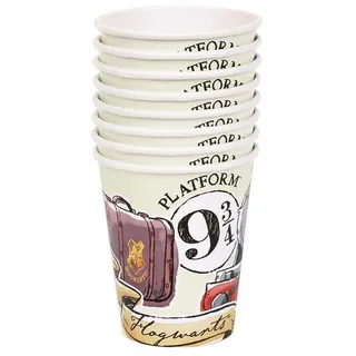 Unique Industries Inc. Einwegbecher Harry Potter Dekoration, Pappbecher 266ml/8Stk., Papier, Pappe