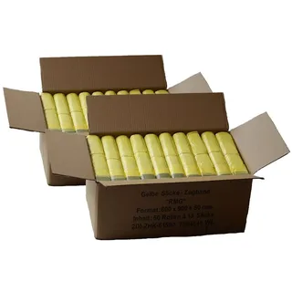 Gelber Sack *Sparpack* (100 Rollen = 1300 Säcke) - 2 Kartons mit jeweils 50 Rollen á 650 Gelbe Säcke
