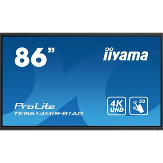 iiyama TE8614MIS-B1AG Signage-Display Interaktiver Flachbildschirm 2,17 m (85.6" ) LCD WLAN 435 cd/m2 4K Ultra HD Schwarz Touchscreen Eingebauter Prozessor Android 24/7 (TE8614MIS-B1AG)