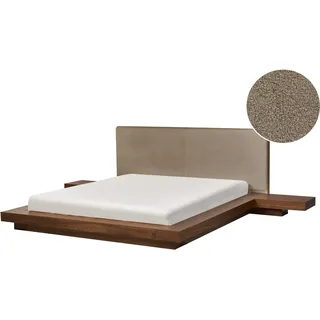 Beliani Bouclé ZEN 160 x 200 cm Braune Esche