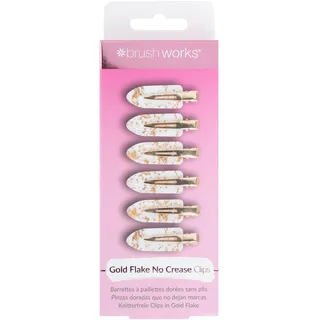 Brushworks Gold Flake No Crease Clips Haarspangen durchsichtig 6 St.