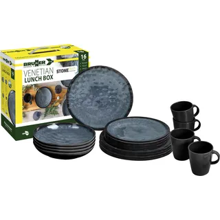 Brunner Midday Venetian Geschirr-Set 16-tlg. blau/schwarz
