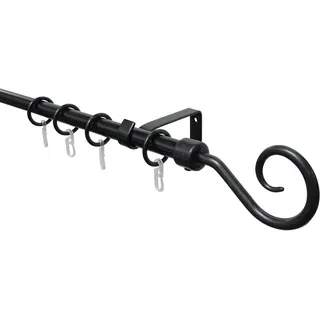 GARDINIA Gardinenstangen-Set Hook 1-läufig 240 cm schwarz