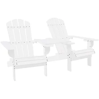 vidaXL Adirondack-Gartenstühle mit Tisch Massivholz Tanne Weiß