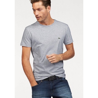 Lacoste T-Shirt (1-tlg) mit Rundhalsausschnitt grau hüftlang - 5 (L)