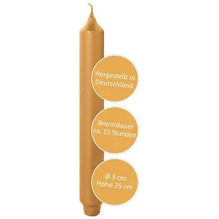 Fink Adventskerze FINK Stabkerze Candle - gold - H. 25cm x D. 3cm (1 Stück)