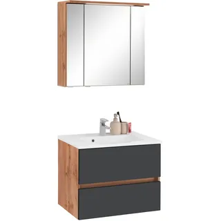 WELLTIME »Lucca«, (2 St.), Breite 60 cm, mit LED-Spiegelschrank