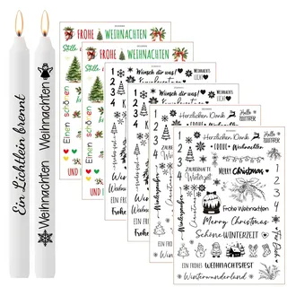 6 Pcs Kerzentattoo Weihnachten (200+ Muster), Wassertransferdruck, Weihnachten, Kerzentattoos Weihnachten, Rub On Sticker, Raysin Gießpulver, Kerzen Tattoo Weihnachten