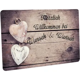 CreaLuxe Fussmatte 'Wunschname/Wunschtext Herzlich Willkommen ' personalisiert, Fußabtreter, Fußabstreifer für die Haustür, Fußmatte rutschfest