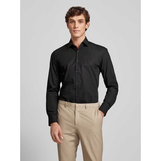 Slim Fit Business-Hemd mit Kentkragen Modell 'Koey', Black, 39