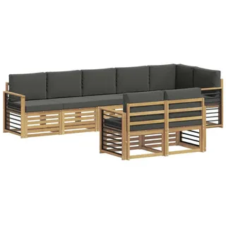 vidaXL Gartenlounge-Set 8-tlg. weiß/antrazit