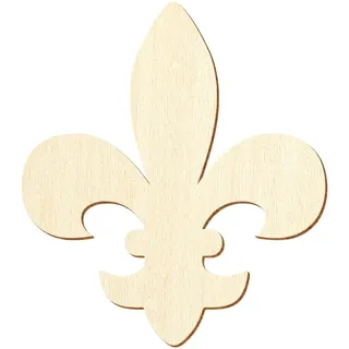 Holz Fleur-de-Lis (Wappen Lilie) - Deko Basteln 5-50cm, Größe:10cm, Pack mit:1 Stück