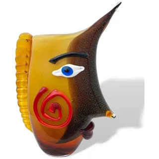 Aubaho Dekoobjekt Glasvase Vase Abstrakt Blumenvase Gesicht Glas Murano-Stil Antik-Stil