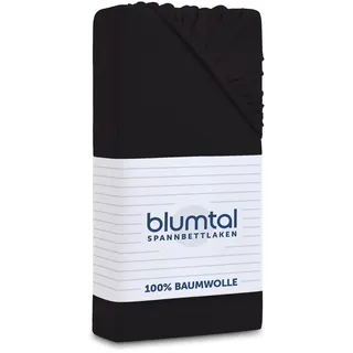 Blumtal Spannbettlaken Baumwolle-Jersey 135 x 190 cm schwarz
