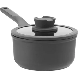 Berghoff Leo Antihaft-Kochtopf (18cm) - Topf induktion - Stielkasserole mit Deckel - Topf groß - für alle Herdarten - Stone+