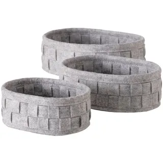 BOLTZE Dekokorb Korb-Set Twino, 3-tlg. grau