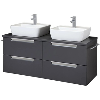 HELD MÖBEL Doppelwaschtisch Malibu, mit Soft-Close, Breite 120 cm grau