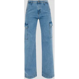 s.Oliver - Jeans Suri / Mid Rise / Wide Leg / Cargo-Taschen, Damen, blau, 42/32
