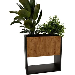 CraftPAK Blumenkasten Pflanzenkasten aus hochwertigem Holz - Größe H45 x L44 x B22,6 cm, Rechteckig braun