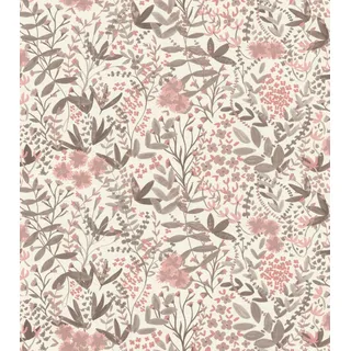 Rasch Textil Rasch Country Charme Vliestapete Blätterranken (Hellrosa, Floral, 10,05 x 0,53 m)