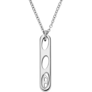 Diesel Kette OVAL D LOGO Edelstahl Silber