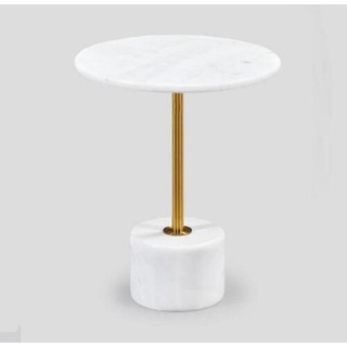 JVmoebel Beistelltisch Luxuriöse Couchtisch Tische Rund modern Marmor Weiß Beistelltisch (1-St., 1x Beistelltisch), Made in Europa weiß