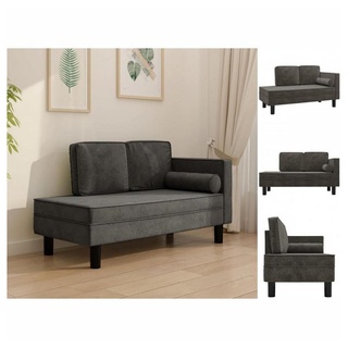 vidaXL Sofa Ottomane Liegesofa Recamiere Sofa Couch 2-Sitzer Dunkelgrau Samt grau