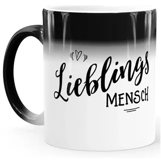 MoonWorks Tasse Zaubertasse Farbwechsel-Tasse Lieblingsmensch besonderes Geschenke Freundschaft Liebe Familie MoonWorks®, Keramik weiß