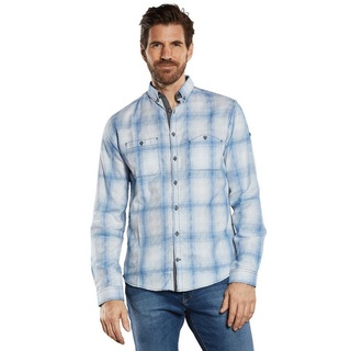 Engbers Langarmhemd Langarm-Hemd aus nachhaltiger Baumwolle blau XXL