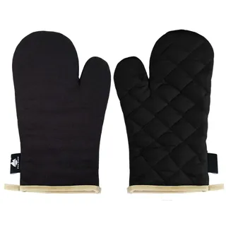 Fire Stone Topfhandschuhe Ofenhandschuhe schwarz, PSA-Kategorie II bis 250°C hitzebeständig, 17x29 cm schwarz