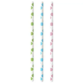 Papstar Trinkhalme Papier Ø 6 mm 20 cm 25 St. Schwarz/Weiß