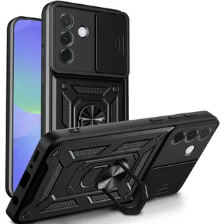 Outdoor Panzer Hülle für Samsung Galaxy A57 mit Kameraschutz Ringhalter Bumper Schwarz - Schwarz