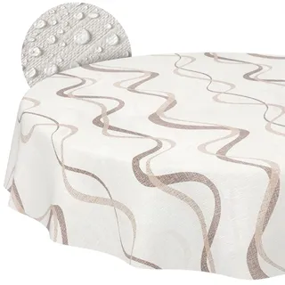 ANRO Wachstuch-Tischdecke Rund 140 cm Braun