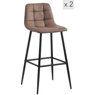 Möbel Kraft Barhocker 2er-Set 46,5 x 102 cm Braun