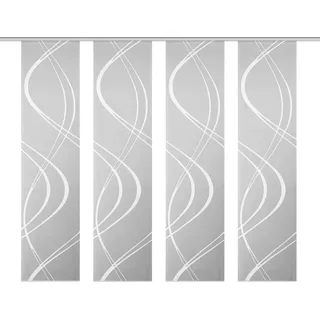 HOME WOHNIDEEN Schiebegardine TIBERIO 4er SET (4 St), Paneelwagen, blickdicht, Schiebegardine 4er SET TIBERIO grau