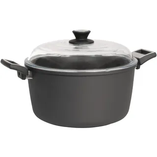 SKK großer XL Universal-Topf Ø 32 cm - induktionsgeeignet - Gemüsetopf Aluguss beschichtet Kochtopf mit Deckel aus Glas - Made in Germany