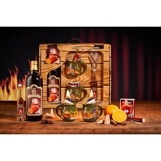 Feuerzangentasse Geschenkset, Schatzkiste, Oliv/Rühmann - für Feuerzangenbowle