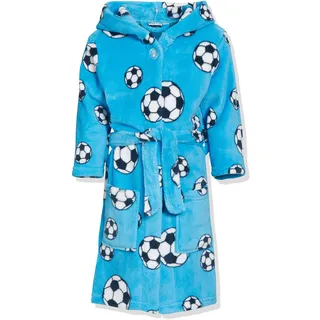 Playshoes Fleece-Bademantel Fußball 340151, 7 - Blau, 122-128