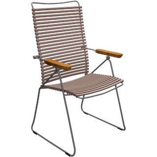 HOUE CLICK Dining Sessel mit verstellbarer Rückenlehne/Bambusarmlehne Stahlgestell - Sand - 58,5