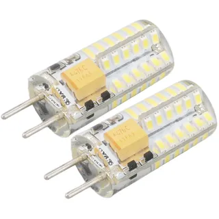 FTVOGUE 12 V 2 STÜCKE GY6.35 LED Birnenersatz Augenschutz 6000 K 3 W 48 LED Glühbirne Energieeinsparung für Kronleuchter und Tischlampe