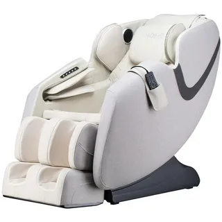Home Deluxe Massagesessel MARINO Textilpolsterung 73,5 x 135,4 x 103 cm Hellgrau mit 6 Massageprogrammen