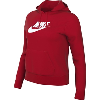 Nike Damen Hooded Long Sleeve Top W NSW Club FLC Gx Std Po HDY, University Red/White, DQ5775-657, S-S