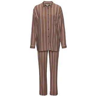 LASCANA Pyjama gestreift Braun 48/50