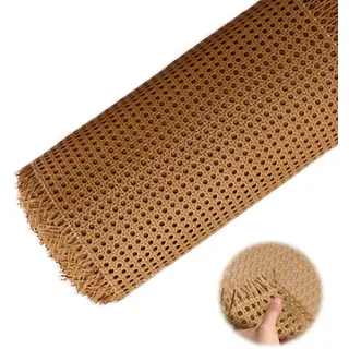 Wiener Geflecht Meterware PE Wasserdicht Rattan Geflecht 60x200cm Schimmelfest Breite Rattan Gurtband Wiener Geflecht Schranktür Für DIY Möbeldekoration Rattanmöbel Lampenschirm Rattan Stuhl(Brown,50x
