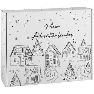 Herz & Heim befüllbarer Adventskalender mit festlichen Motiven zu Weihnachten - DIY Adventskalender, zum selbst Befüllen bunt
