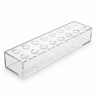 QWORK® blumenvase aus klarem acryl, vasen aus acryl mit 16 löcher, 40 * 10 * 6cm, für heimdekoration oder Hochzeitsfeier
