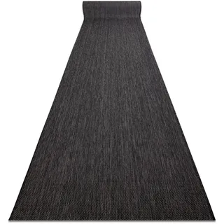 Läufer Sisal Sion Melange Flach Gewebt Schwarz 100cm Black 100x300 Cm