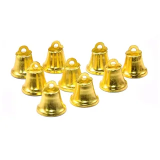 Wisafory 20 Stück Vintage Glöckchen Jingle Bells Deko Glocke Kuhglocke Anhänger zum Basteln Hängende Glöckchen Mini Glocke für Weihnachten Windspiele Hunde Einbruchstraining Gold 22mm