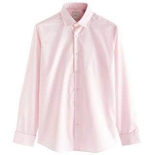 Next Langarmhemd Easy Care Slim Fit Hemd, Doppelmanschette (1-tlg) rosa 39 (Normallänge)